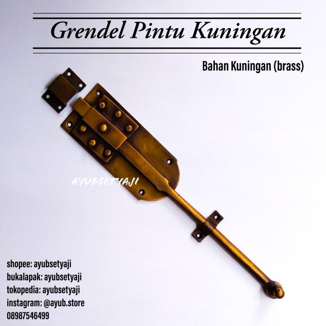 Kualitas terbaik] Grendel Pintu Antik Kuningan Panjang 30 cm
