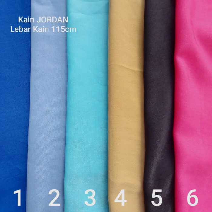 50cm Kain Polos Meteran 6 warna biru coklat hitam pink JORDAN. 115cm