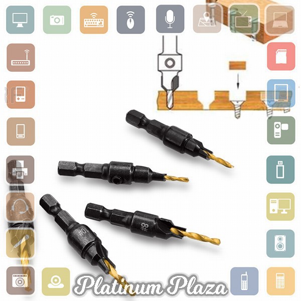 Vastar Mata Bor Drill Bit Countersink HSS 1.98-3.56mm 5 PCS SV-VDB26 Black`1R6Y96- Grab Medan