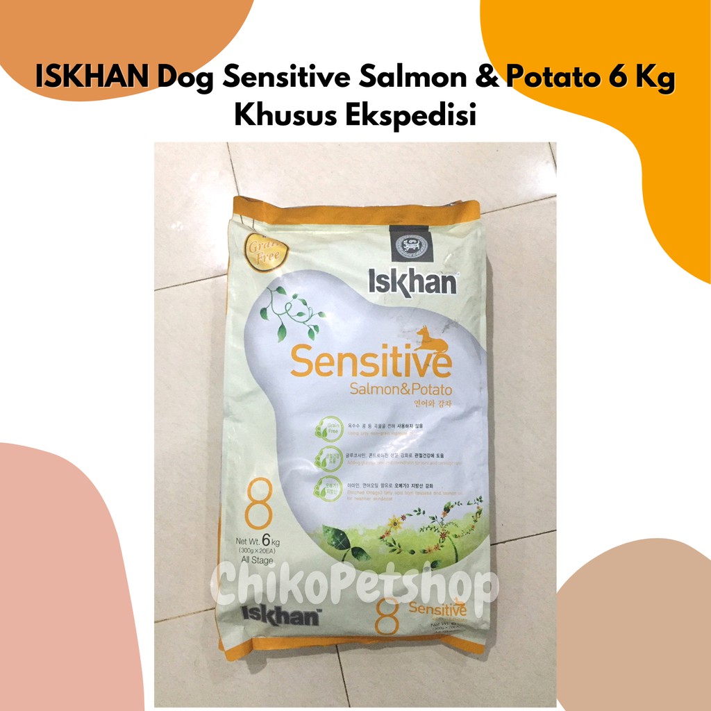 [EKSPEDISI] ISKHAN DOG Sensitive Salmon &amp; Potato Makanan Anjing Import Korea 6 Kg