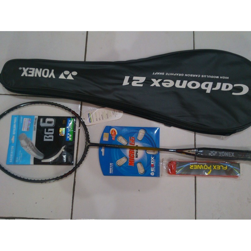 Raket tennis / badminton Raket badminton Yonex Carbonex 21 Impor Super  senar bg6  tas  grip