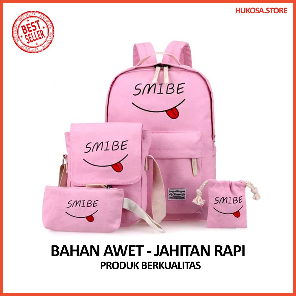 TAS SEKOLAH RANSEL WARNA PINK ANAK PAKET MURAH W5I1 SD SMP SMA GROSIR BACKPACK SET PEREMPUAN WANITA