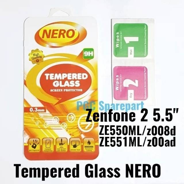 NERO Tempered Glass Kaca Anti Gores Zenfone 2 5.5" ZE550ML z008d ZE551ML z00ad Pelindung Bening TG