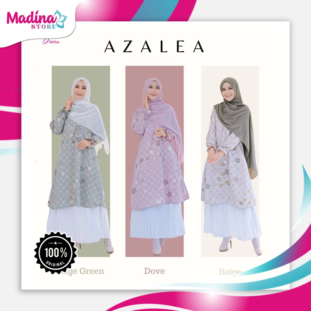 [Original] Atasan Tunik Terbaru Wanita Azalea by Dzeera | Setelan Long Tunik Premium