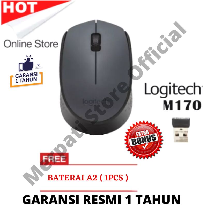 MOUSE WIRELESS ORIGINAL LOGITECH M170 MOUSE M-170 ORI GARANSI RESMI