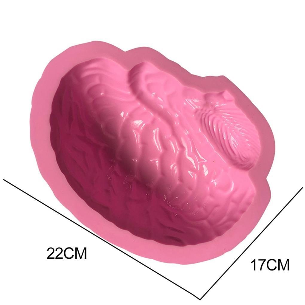 Cetakan Kue / Pudding / Jello / Dessert / Es Krim / Cokelat Bentuk Otak Halloween Bahan Silikon