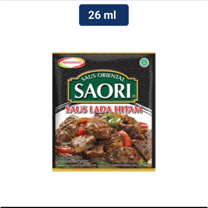 Saori Saus Lada Hitam saos oriental kemasan sachet 26 ml