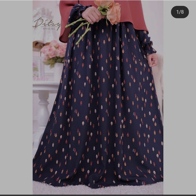 [Pesanan Kak Yulia] Ditsy April (opor kedua) - Bundle Tree Midnight size M dan Little Tree size 3