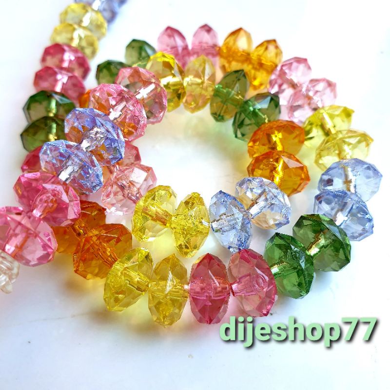 Batu Manik Kristal Clear Bakpao Krystal Clear Bening Akrilik Acrylic ( per string ) / Manik Mote gel