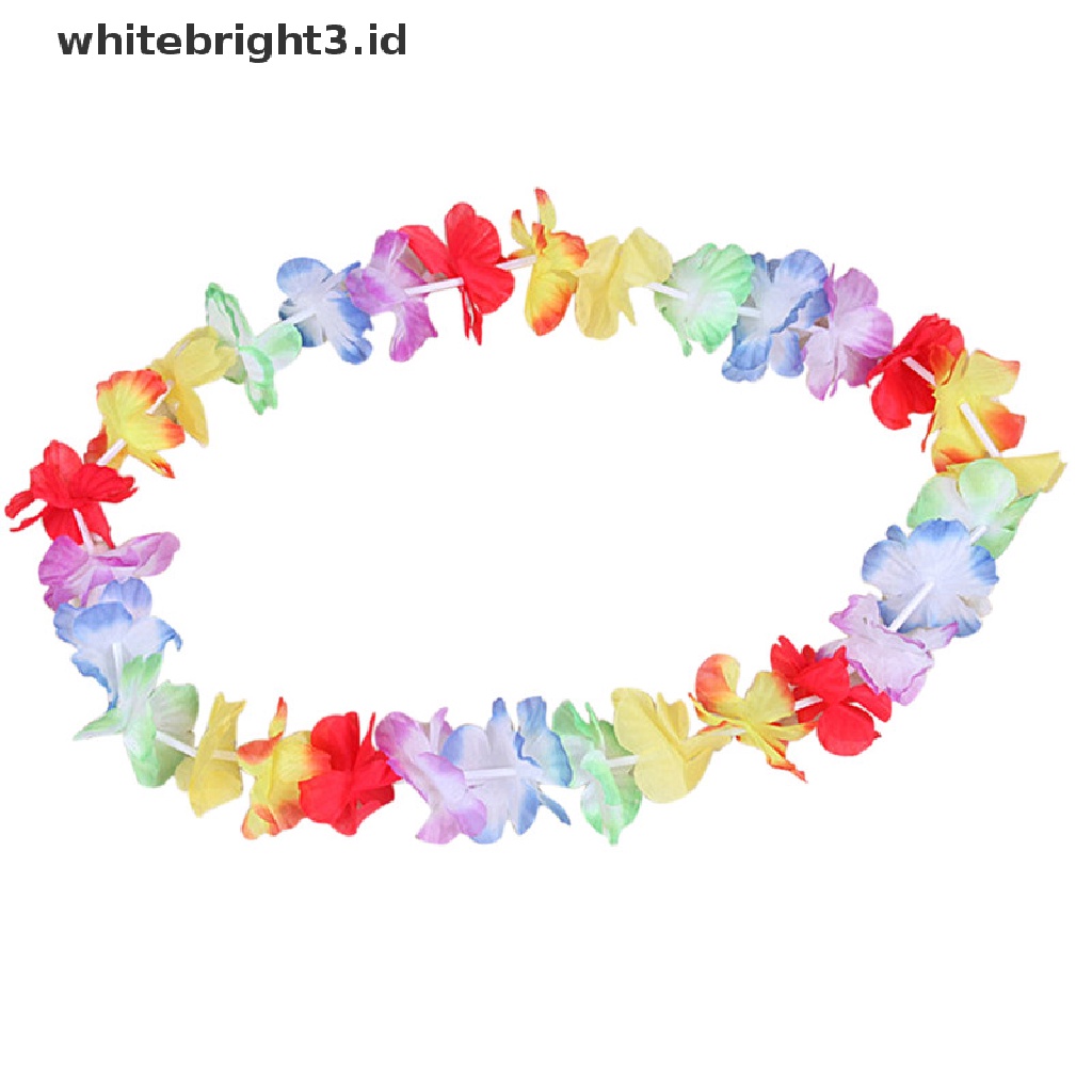 {whitebright3.id} 10pcs Hawaii Bunga leis Garland Kalung Gaun Mewah Pesta Hawai Pantai Seru