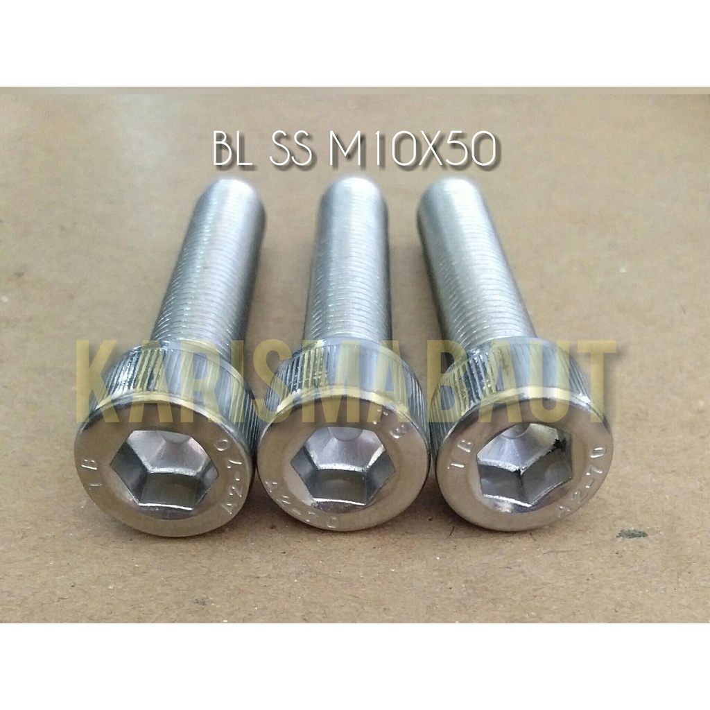 Baut L stainless steel m10 x 50 (P125) /BL SS 10X50 DRAT HALUS (Kunci L m8)
