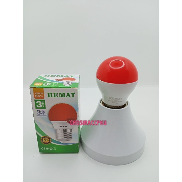 Lampu Led Warna 3 Watt Murah / lampu dekorasi / Bohlam Led Ping Pong E27 SNI