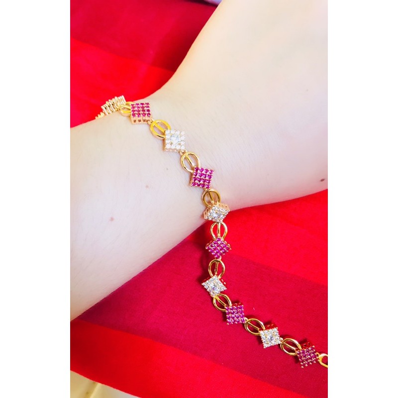 Gelang rante permata mewah emas xuping