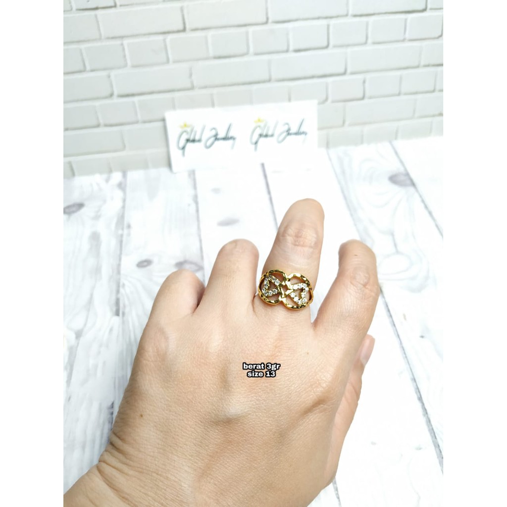 CINCIN PITA LOVE LEBAR MATA GOLD PERAK ASLI S925 GLOBAL JEWELLERY CH053