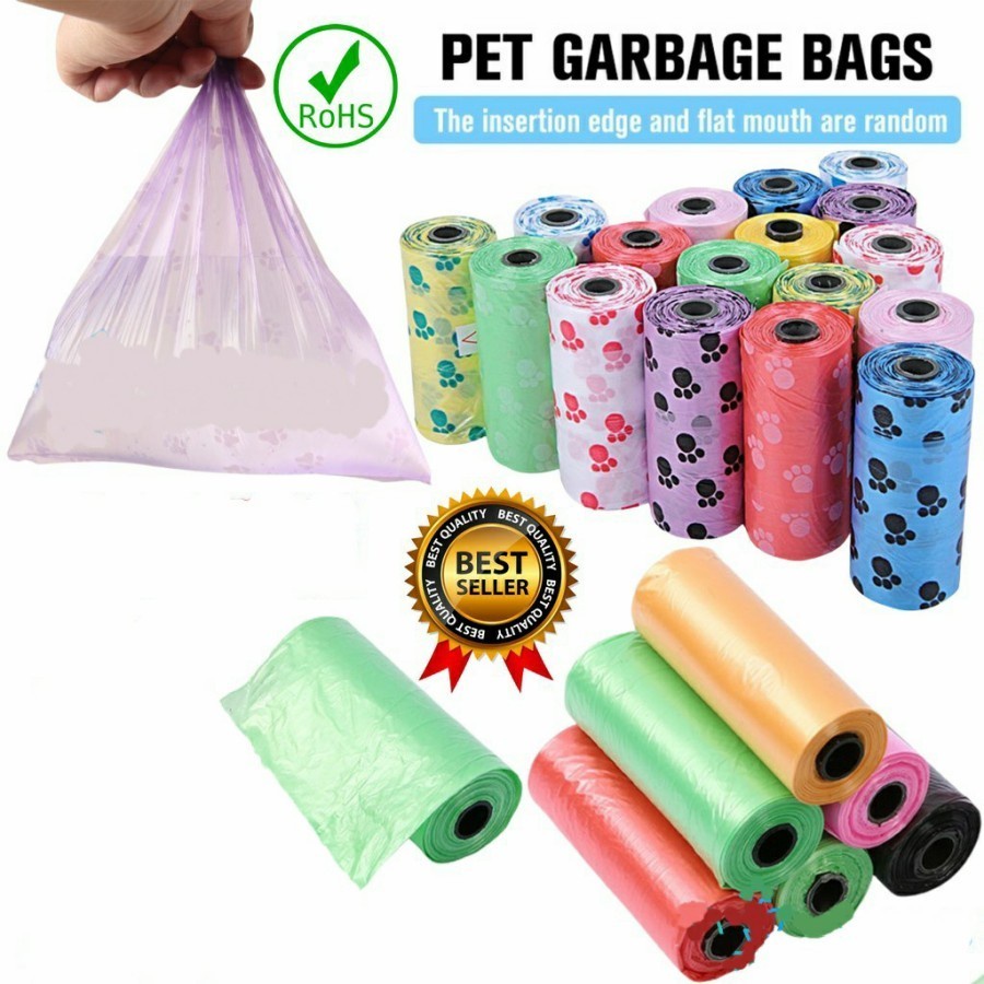 Isi 15 per Roll poop bag organik Kantong Sampah taik anjing kucing pet-Perlengkapan Rumah murah st