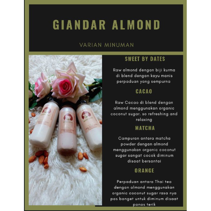 

GIANDAR ALMOND #susualmond #minumansehat #almond #healthylifestyle #veganfood #kacangalmond #minuman