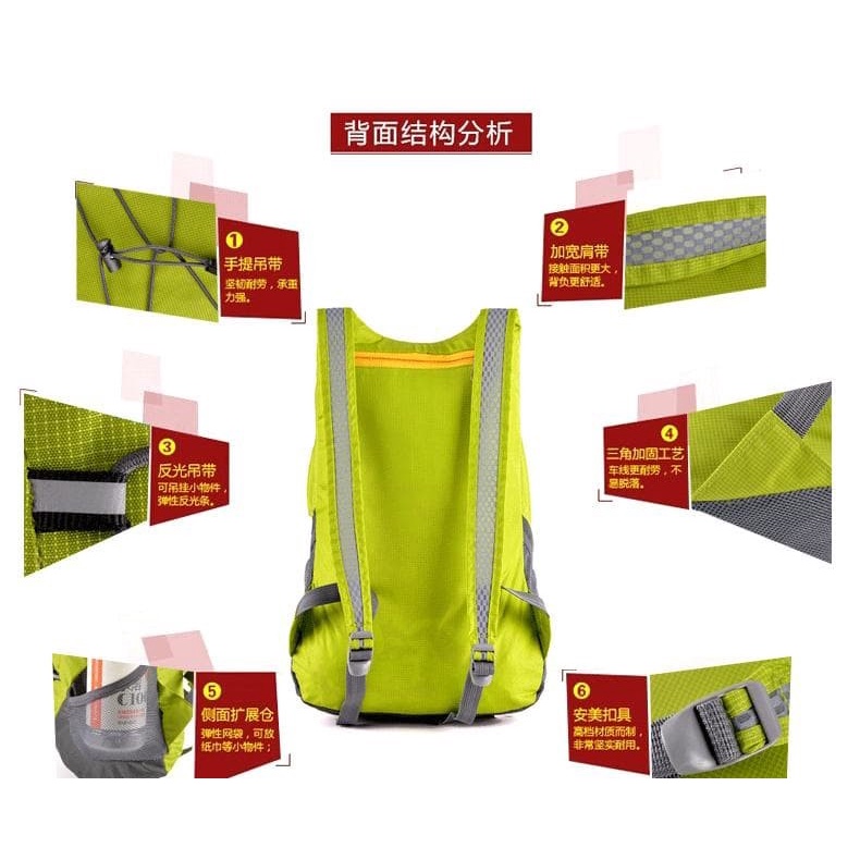 Xinguanhua Tas Gunung Hiking Camping Carrier Lipat Anti Air 17L / Folding Mountain Bag Waterproof Backpack - XA94WD