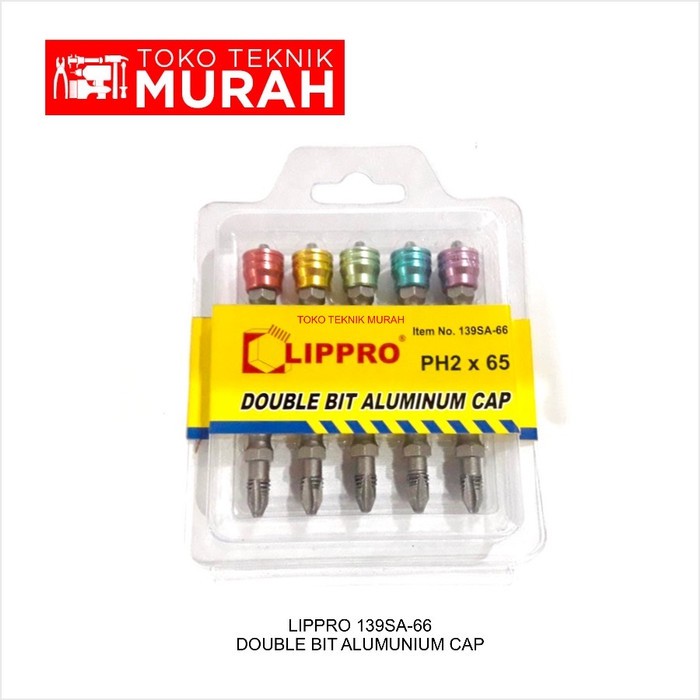 Lippro 139SA-66 Mata Obeng Angin Magnet Double Bit Aluminium PH2x65mm