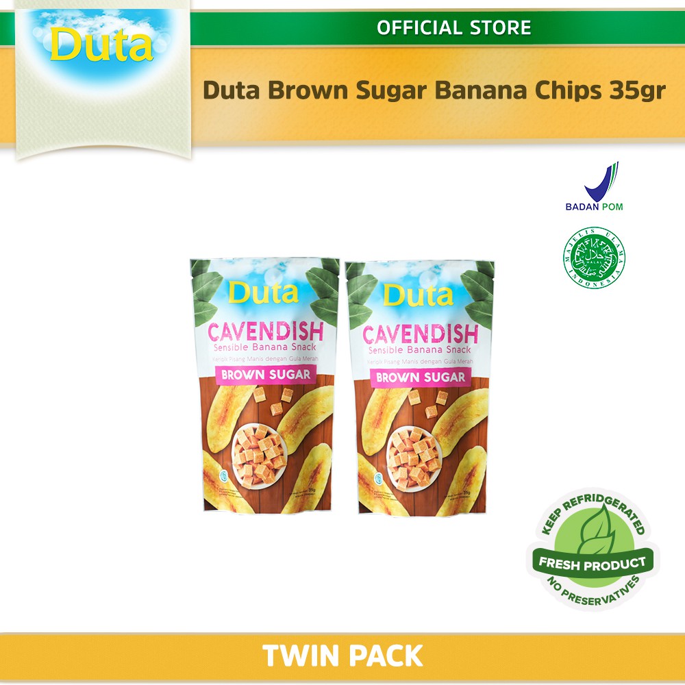 

Duta Brown Sugar Banana Chips 35gr x 2 pcs