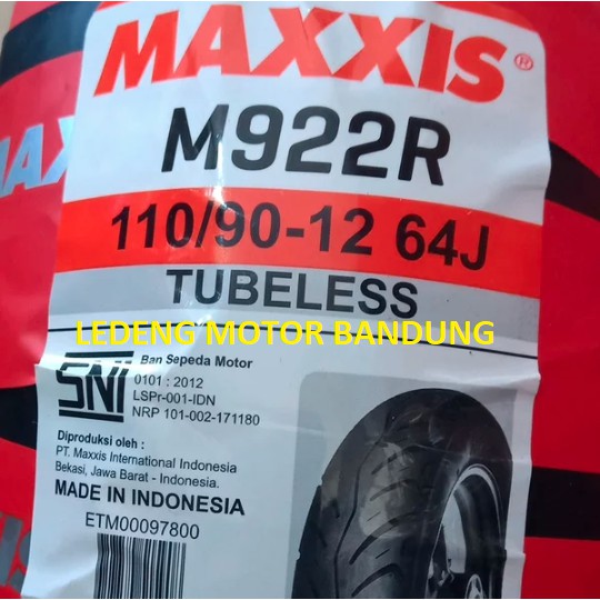 Maxxis 110/90-12 M922 Rear Ban Tubeless Belakang Motor New Scoopy Fi Vespa 12 inch