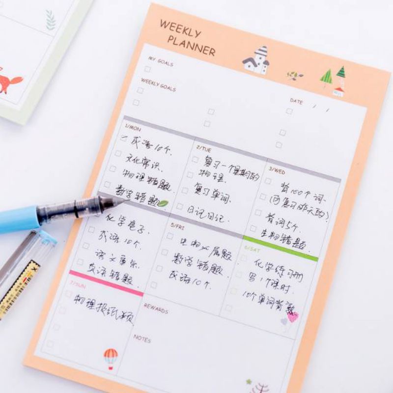

stick note daily plan and weekly plan