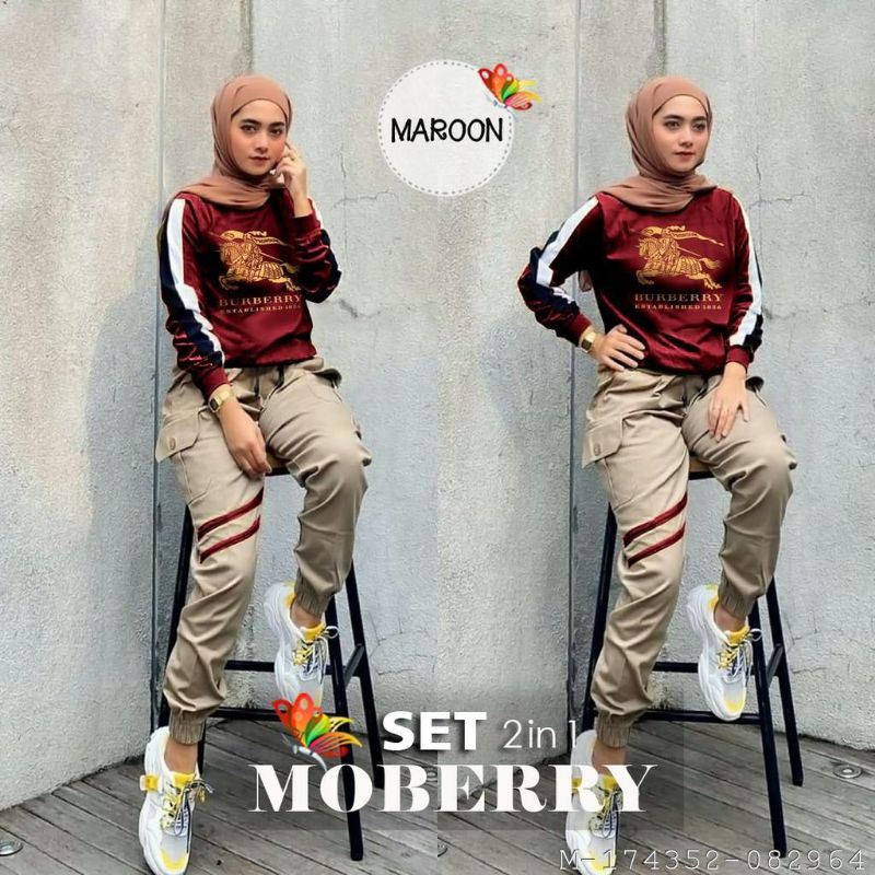 SETELAN BURBERRY WANITA BABBYTERRY VFAS-032V