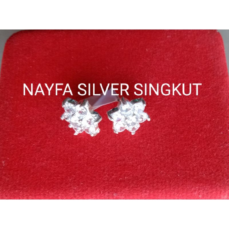 Anting Perak Singkut asli silver Perak Murni