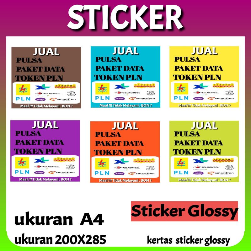 

STICKER UNTUK JUALAN ,KONTER DAN PHONCEL J8SI