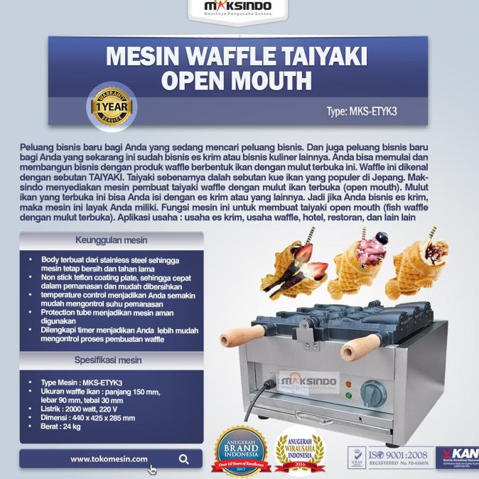 Mesin Waffle Taiyaki Open Mouth (Etyk3) Sellerdiana: