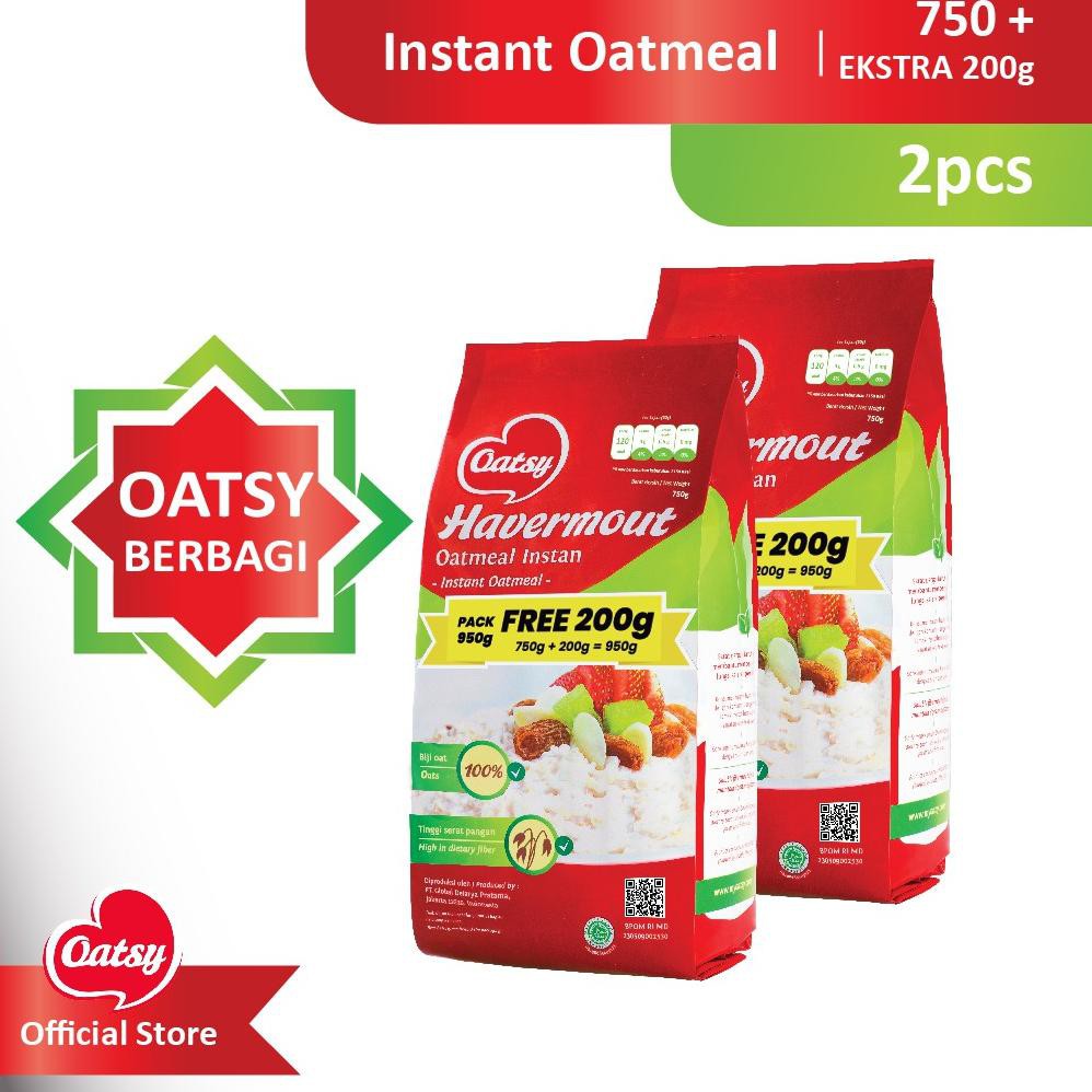 

DISKON OATSY Oatmeal Instant 750+200g (Double Pack)