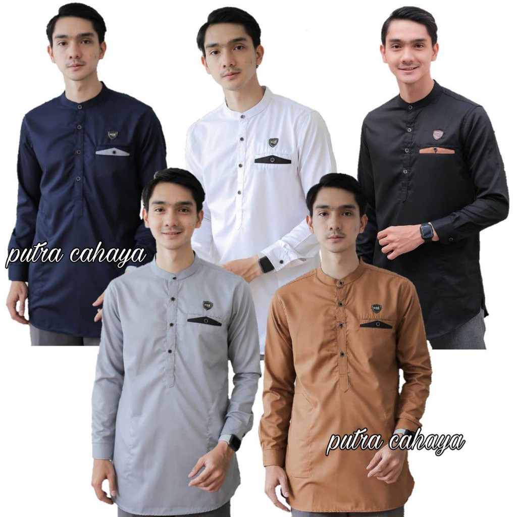 Baju Koko Kurta Dewasa Lengan Panjang Material Catton  Adem Serap Keringat