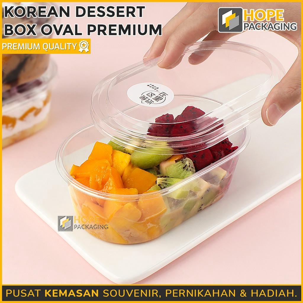 [ISI 3PCS] Korean Dessert Box Premium / bentuk persegi dan oval transparant toples bening makanan kue / salad untuk hampers dessert cup box dessert tiramisu