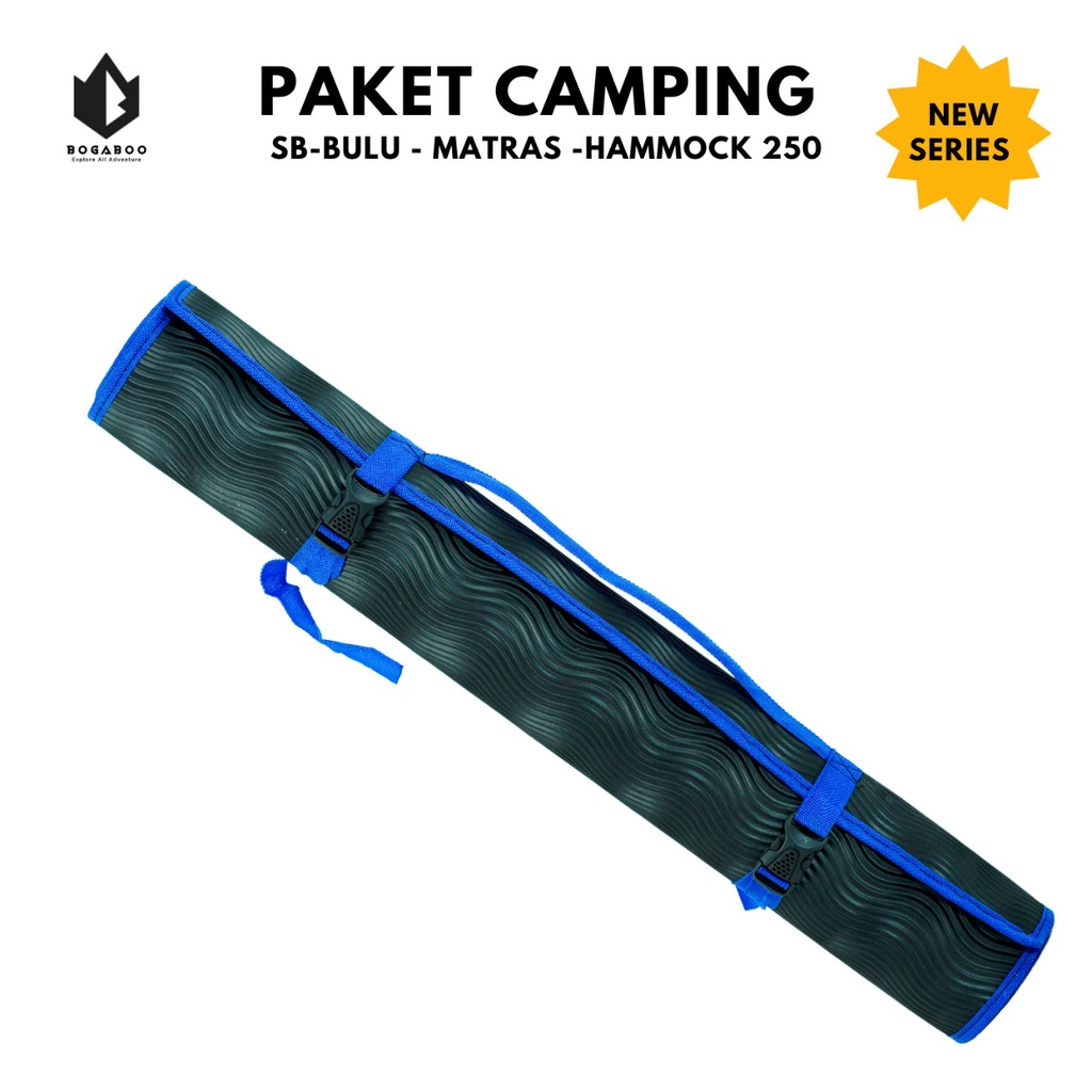 PAKET HEMAT - Matras karet + Sleeping Bag Bulu BOGABOO + hammock ayunan hamok hamook hammok