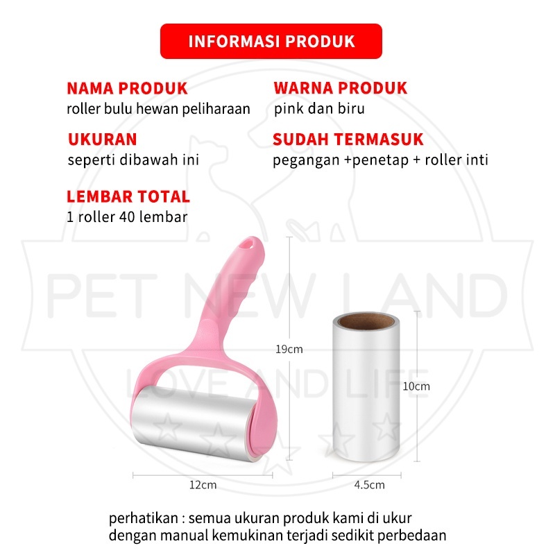 Roll Sticky Roll Pembersih Bulu Kucing Debu Di baju Pakaian Roller Dust Remover Persediaan Hewan Peliharaan