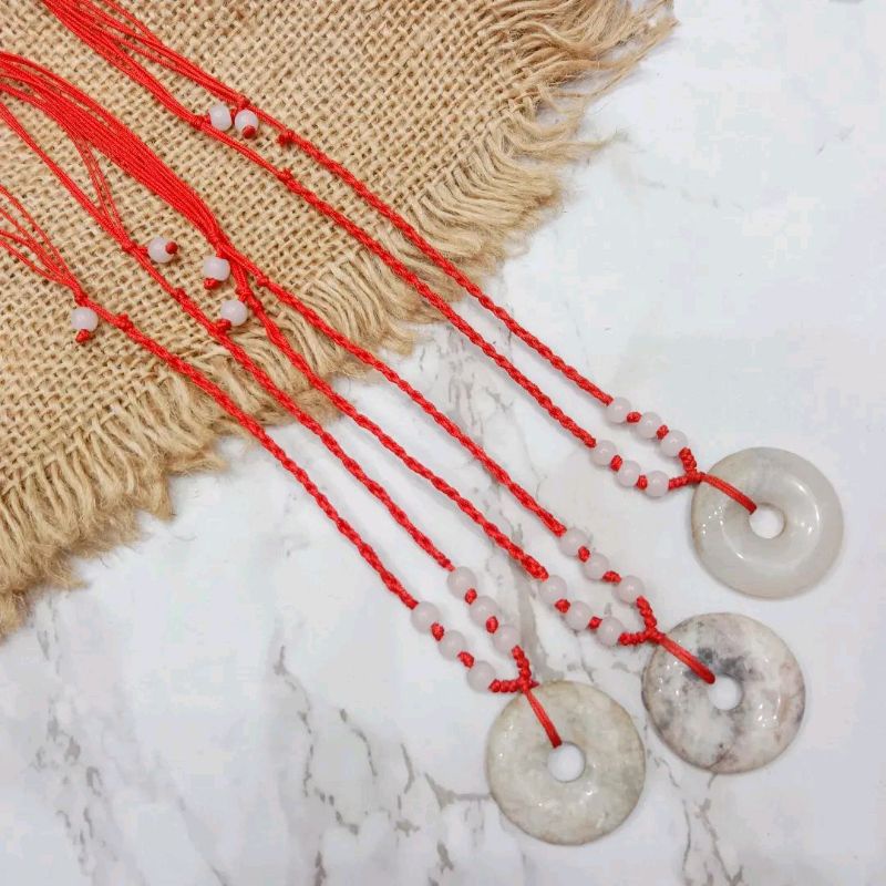 Kalung Tali Batu Giok Putih