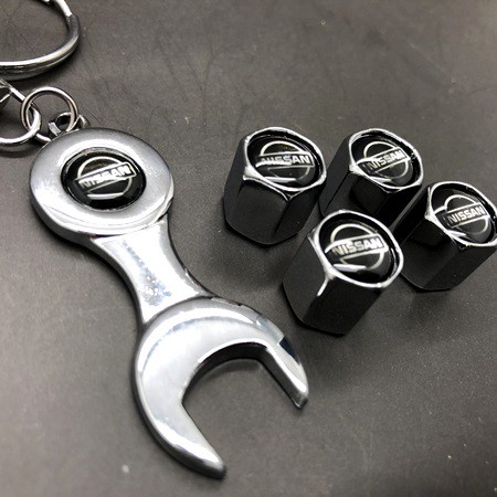 2 in 1set Gantungan Kunci Pentil Ban Mobil Stainless Keychain HONDA TOYOTA KIA NISSAN SUZUKI VW FORD