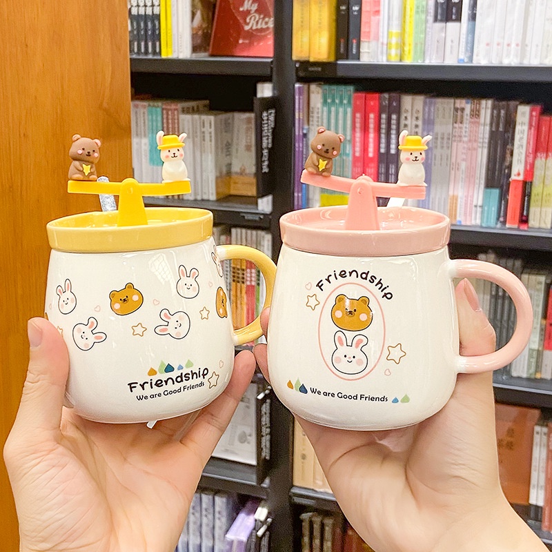 Mug Cangkir Lucu Lukis dengan Tutup dan Pegangan Gelas Cangkir Mug Nanas Gelas Kopi Pineapple Glass 