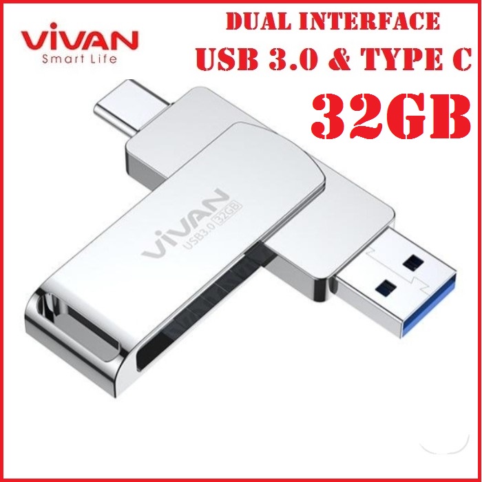 Flashdisk Vivan 32gb VOC132 OTG Type C Dan USB 3.0 Dual Interface