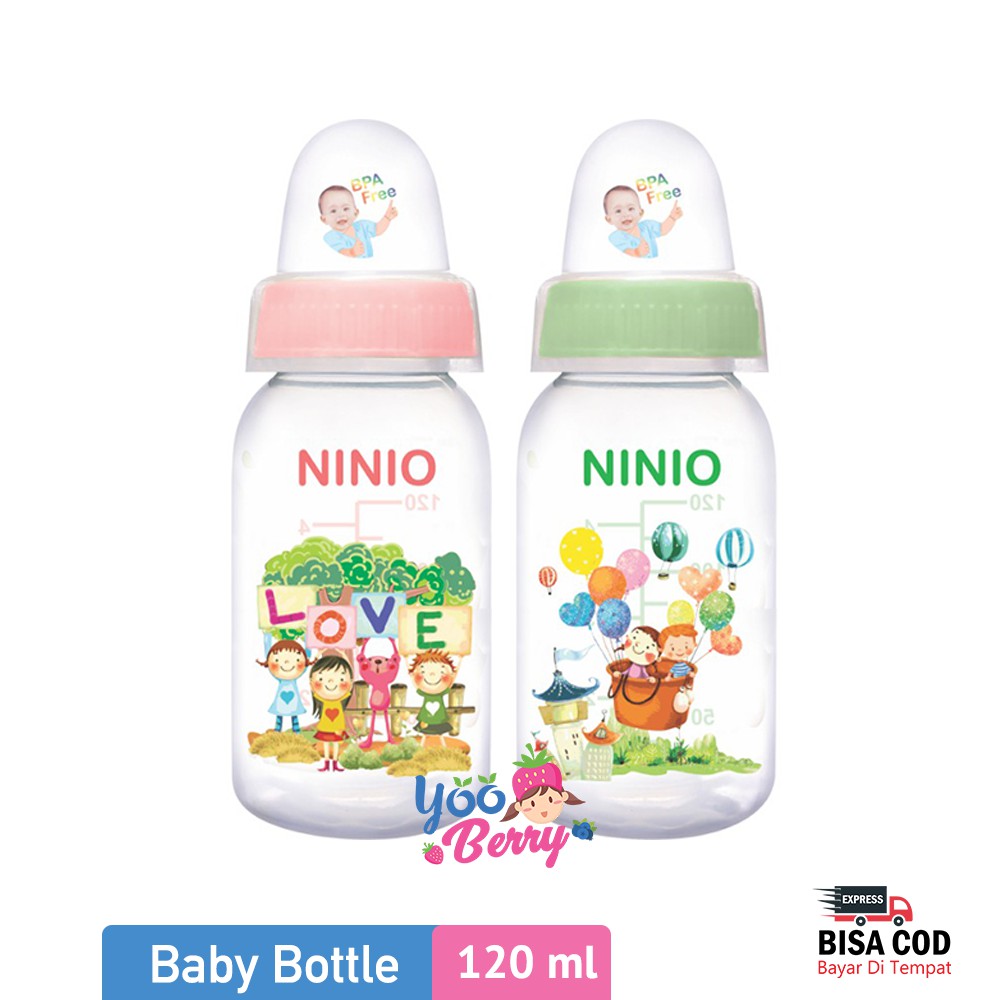 Ninio Round Baby Bottle 120 Ml Botol Susu Bayi BPA Free Murah Berry Mart