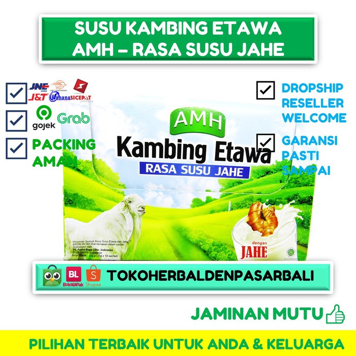 

ECER SUSU KAMBING ETAWA AMH Full Cream Plus rasa dengan Jahe Merah Denpasar Bali