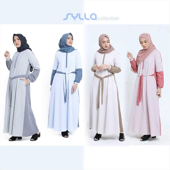 Gamis Simple Stripes Original from Sylla Hijab