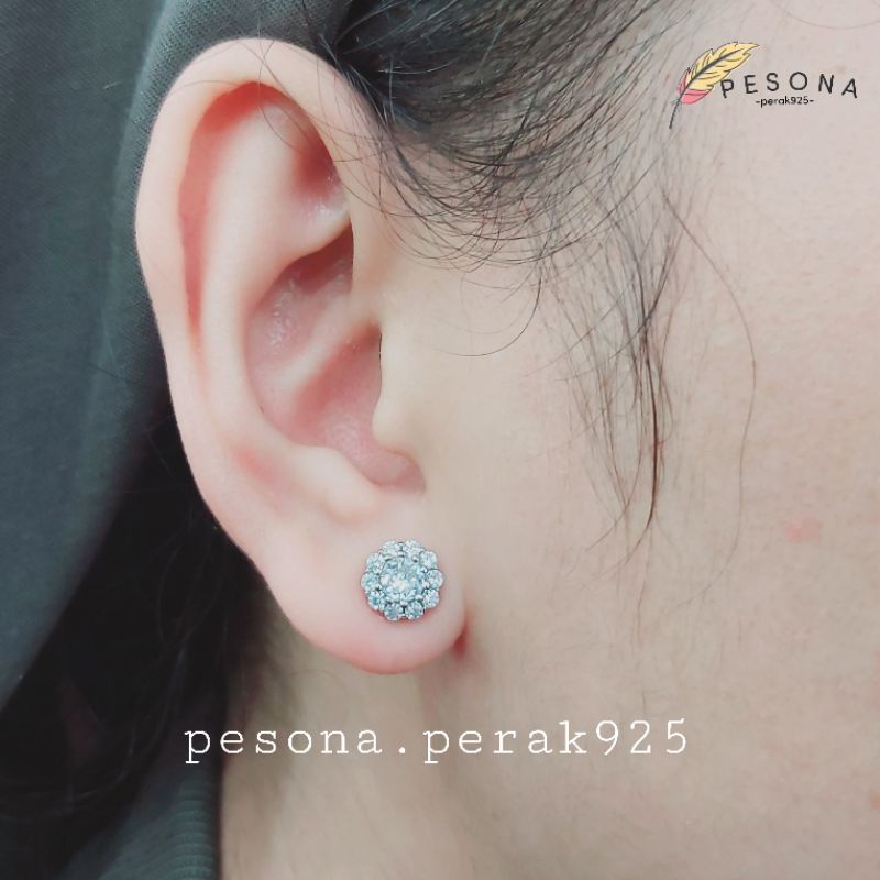 GIWANG PERAK ASLI SILVER 925 LAPIS EMAS PUTIH MODEL DIAMOND - PERHIASAN PERAK WANITA