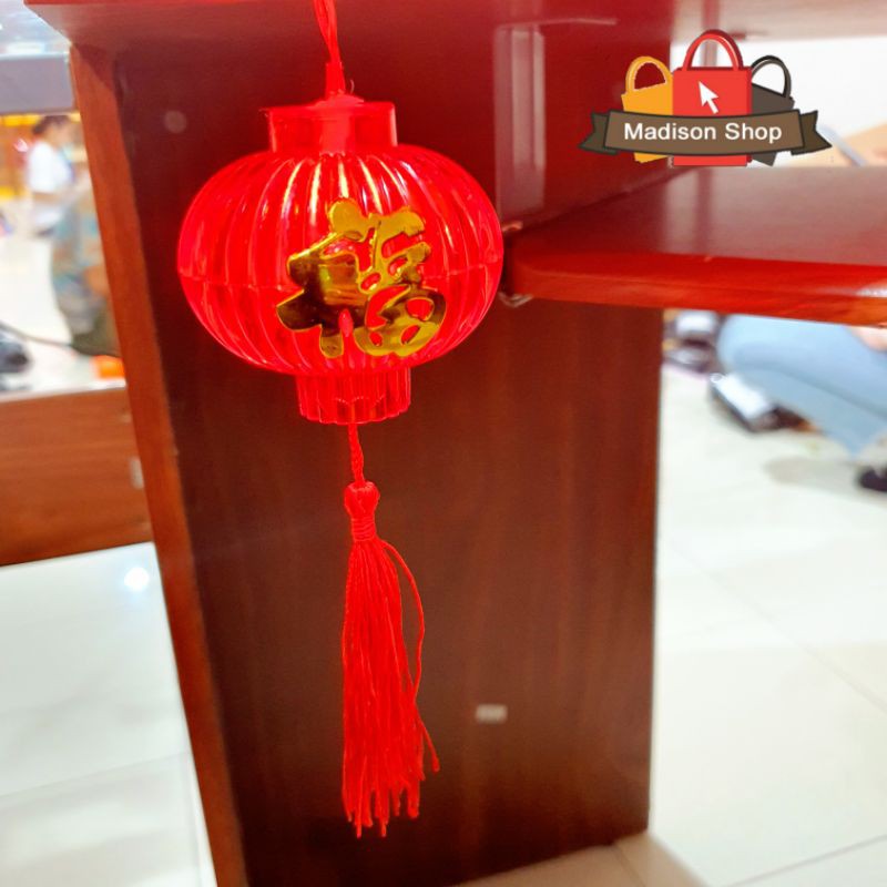 Lampu Lampion Fu Jaring Rumbai Dekorasi Lampu Lampion Renteng 3 meter Lampion Juntai Fu Merah Grosir