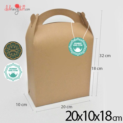 

Kraft Gable Box Paper Bag Kotak Kue Kering Lebaran Idul Fitri 092