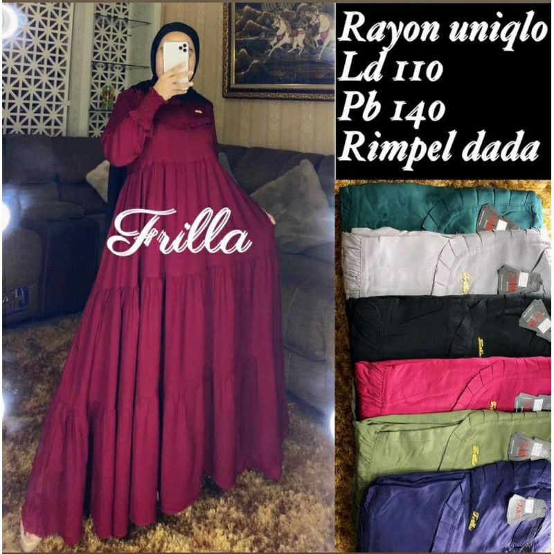 gamis rayon uniqlo R2 frilla