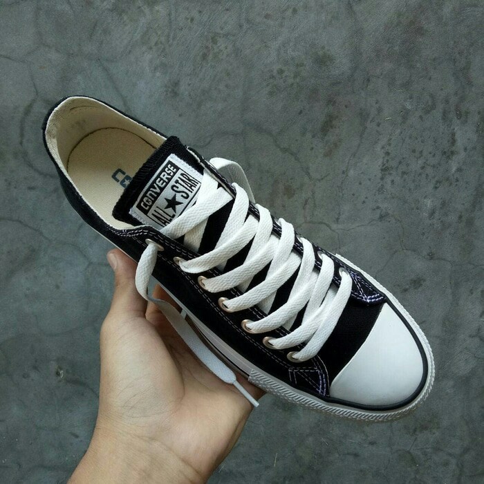 Sepatu Converse Classic OX Allstar Black White HItam Sneakers Kado Hadiah Pria Wanita Couple Murah