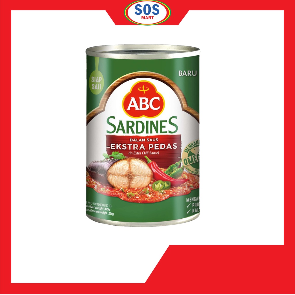 

ABC Sardines Cabai & Extra Pedas Kaleng 155gr