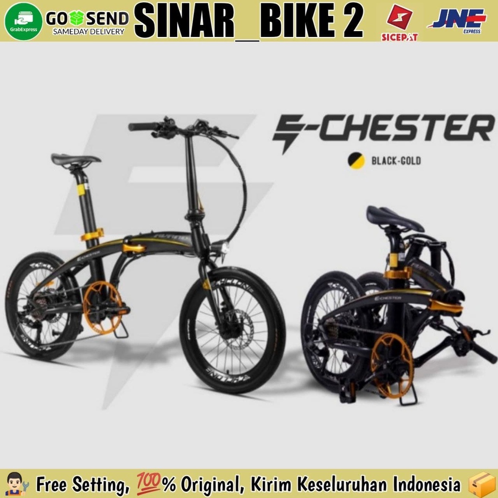 Sepeda Lipat AVAND E CHESTER Electric E Bike Listrik Alloy 9 Speed