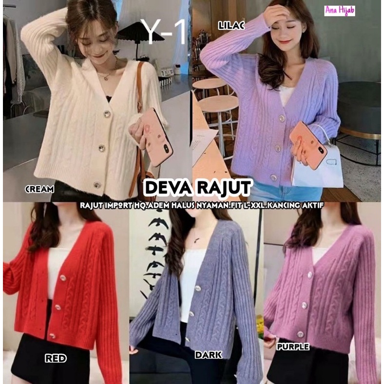 YUKE SWEATER DEVA RAJUT / CARDY RAJUT IMPORT ADEM HALUS KOREAN STYLE BY ANAHIJAB