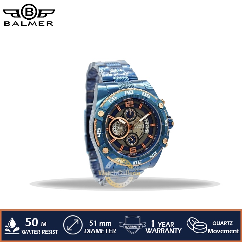Jam Tangan Pria Balmer B-8108MC BRG-5 Stainless Steel Original